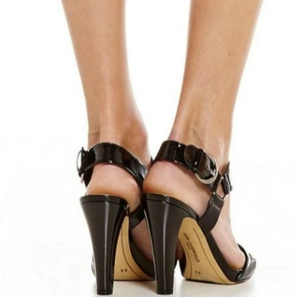 Karl Lagerfeld Paris Cieone Ankle Strap Patent Leather Dress Sandals -8.5 - Picture 2 of 9